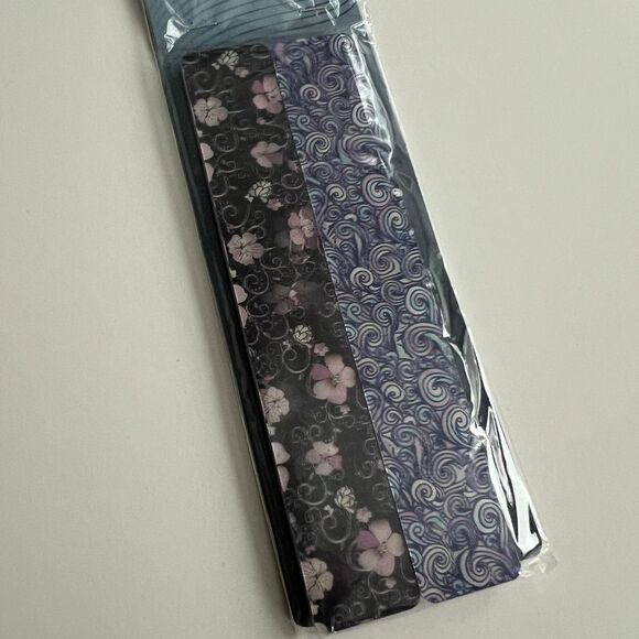 2 Purple Pink Black 3D Nail Files - Flower Pattern & Swirl Pattern - NWT - Picture 2 of 3